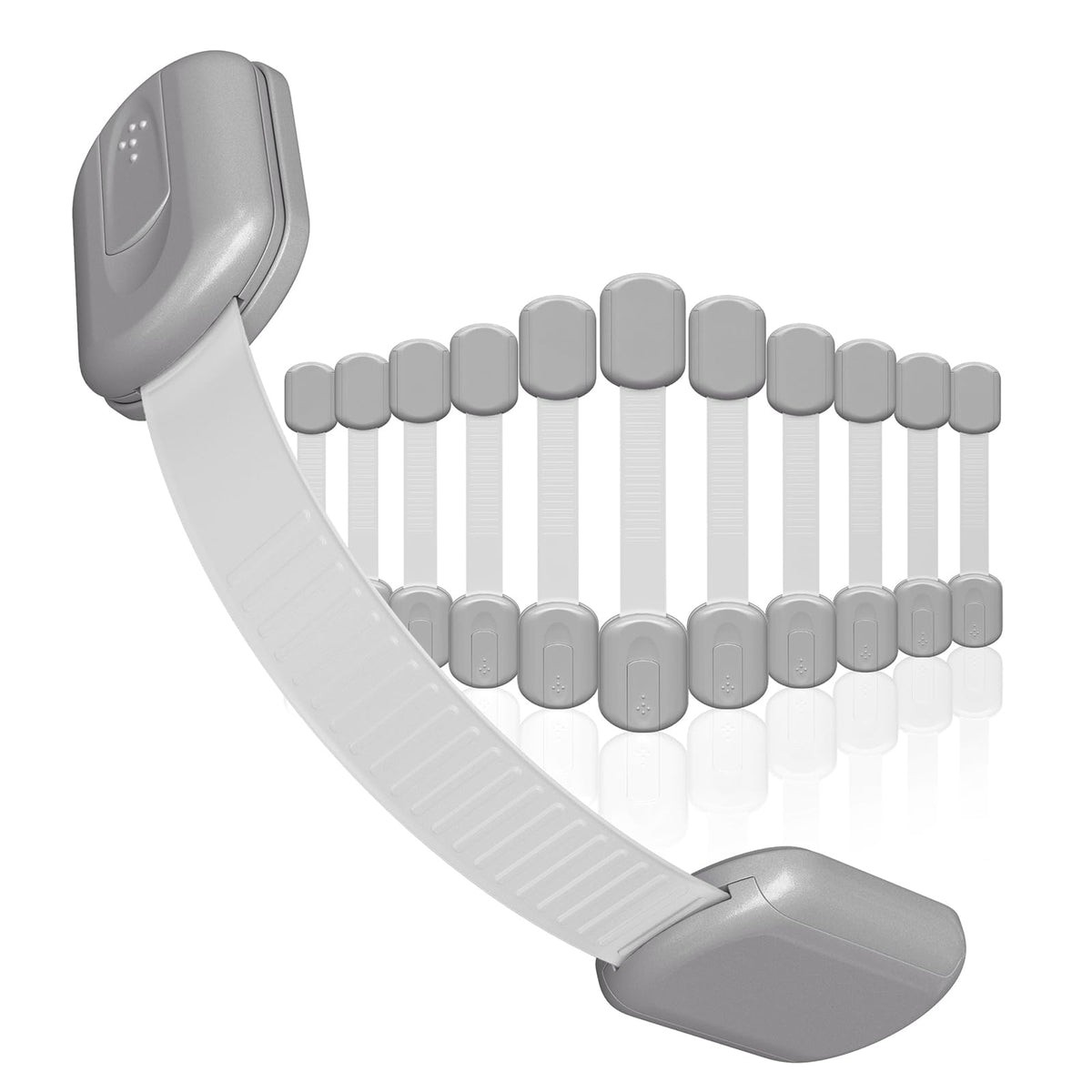 SKYLA HOMES Cabinet Strap Locks for Baby Proofing, 8 Pack, White