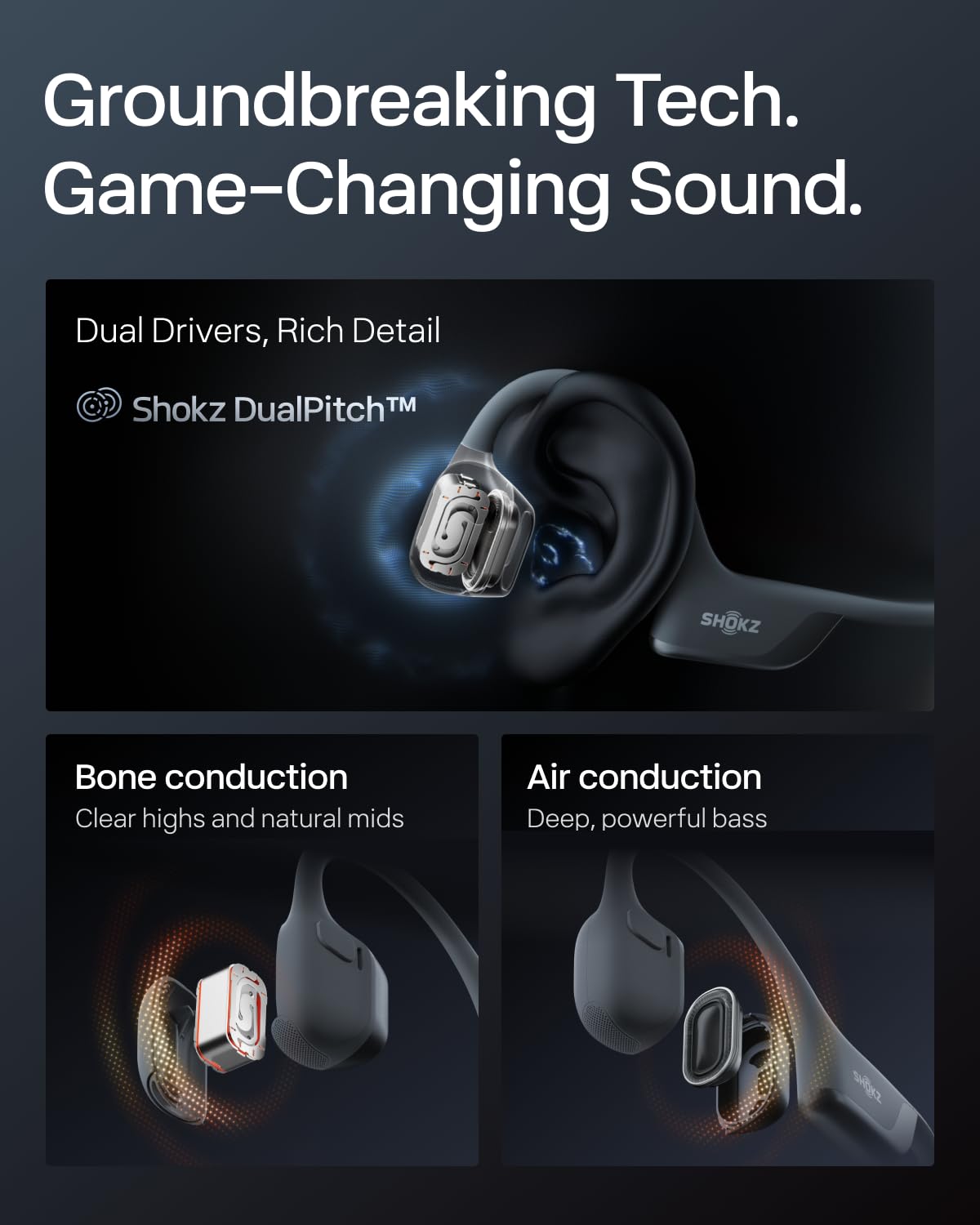 SHOKZ OpenRun Pro 2 Bone Conduction Bluetooth Sport Headphones, Black Father Jim Norris notebooks