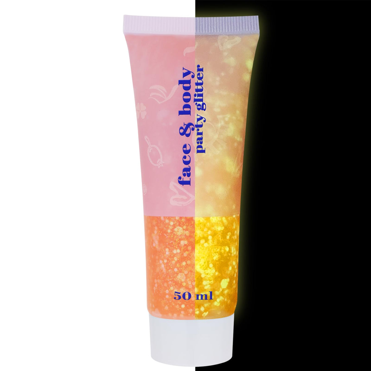 Clear White Face Body Glitter Gel, Halloween Mermaid Fairy Hair Glitter Makeup for Kids