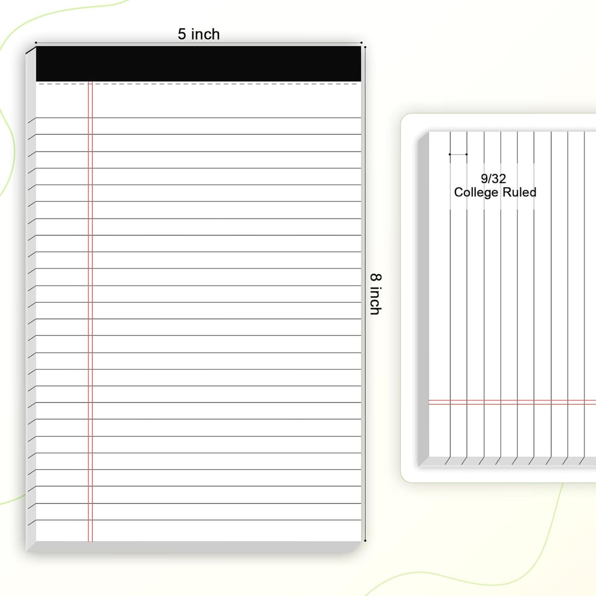AILZFEI 6pcs Small Note Pad 5x8 College Ruled Legal Pads Paper Notepads 6 Pack Study Back Writing Pads 5 x 8 Legal Pads Perforated Narrow Ruled Pads of Paper White Father Jim Norris notebooks