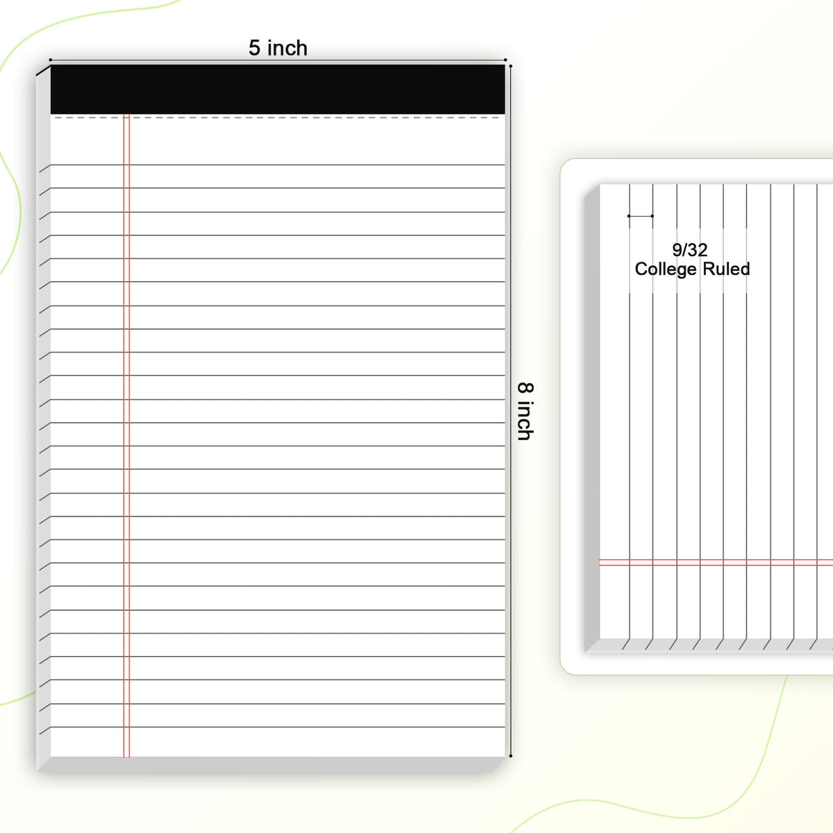 AILZFEI 6pcs Small Note Pad 5x8 College Ruled Legal Pads Paper Notepads 6 Pack Study Back Writing Pads 5 x 8 Legal Pads Perforated Narrow Ruled Pads of Paper White Father Jim Norris notebooks