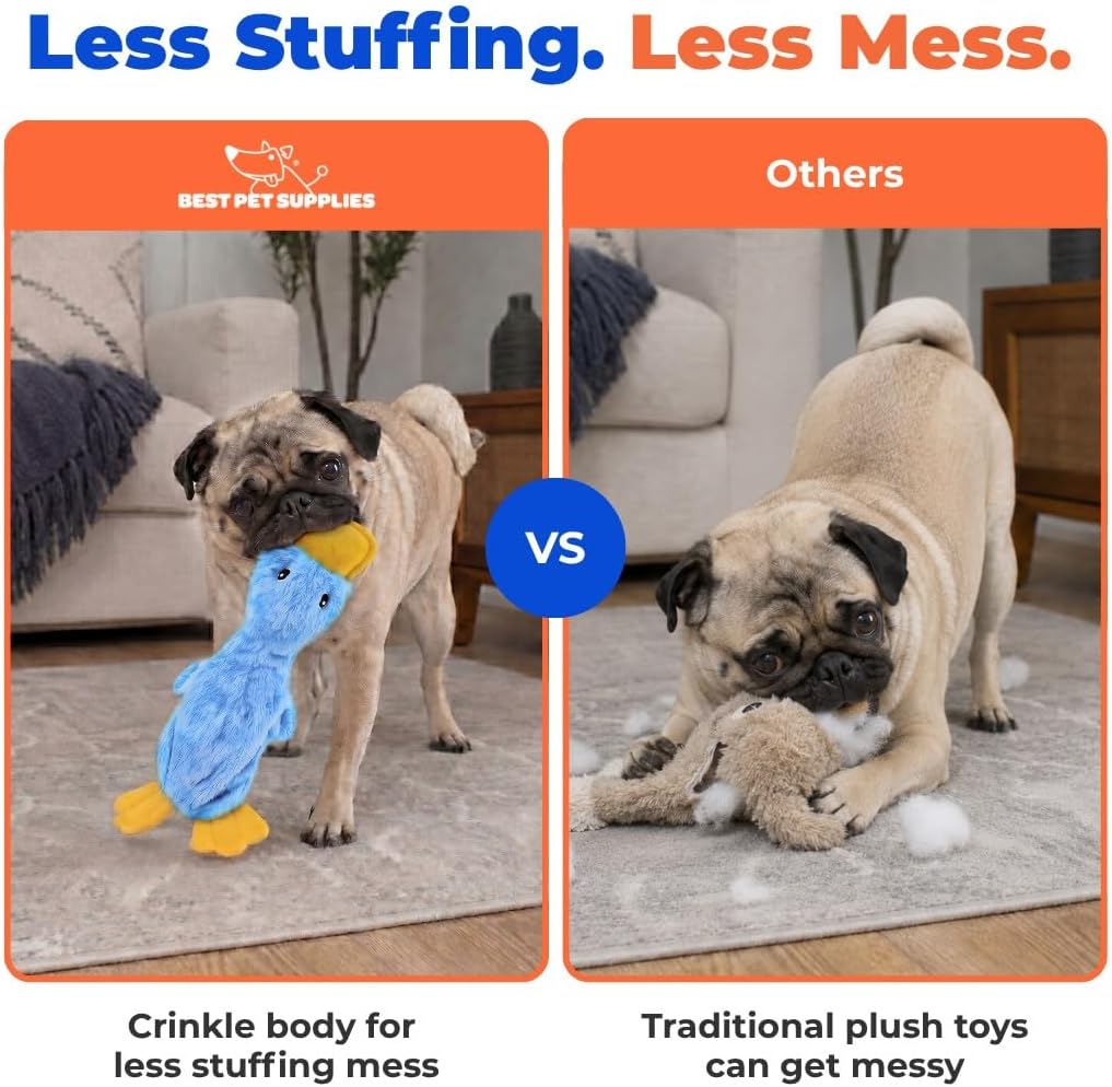 Best Pet Supplies Interactive Squeaky Dog Toy - Crinkle Duck, Blue Father Jim Norris notebooks