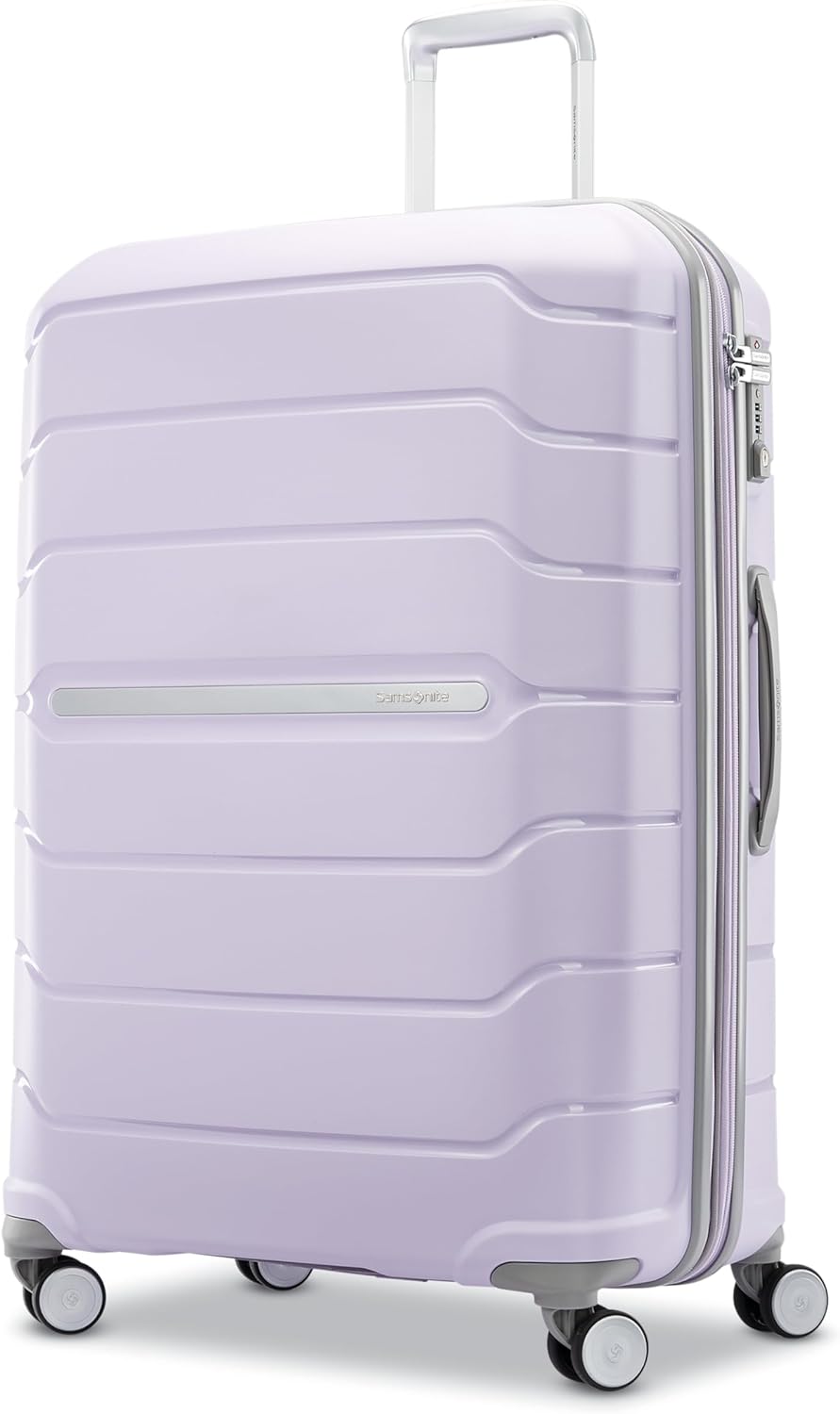 Samsonite Freeform Medium Luggage with Dual 360° Spinner Wheels - Checked Suitcase - TSA Lock, Airline-Approved - Lightweight Durable Polypropylene Expandable Hardshell - Amethyst Purple