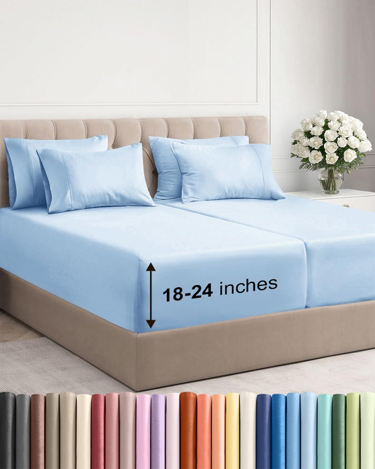 CGK Extra Deep Twin XL Sheet Set - 4pc College Dorm Room - Coral
