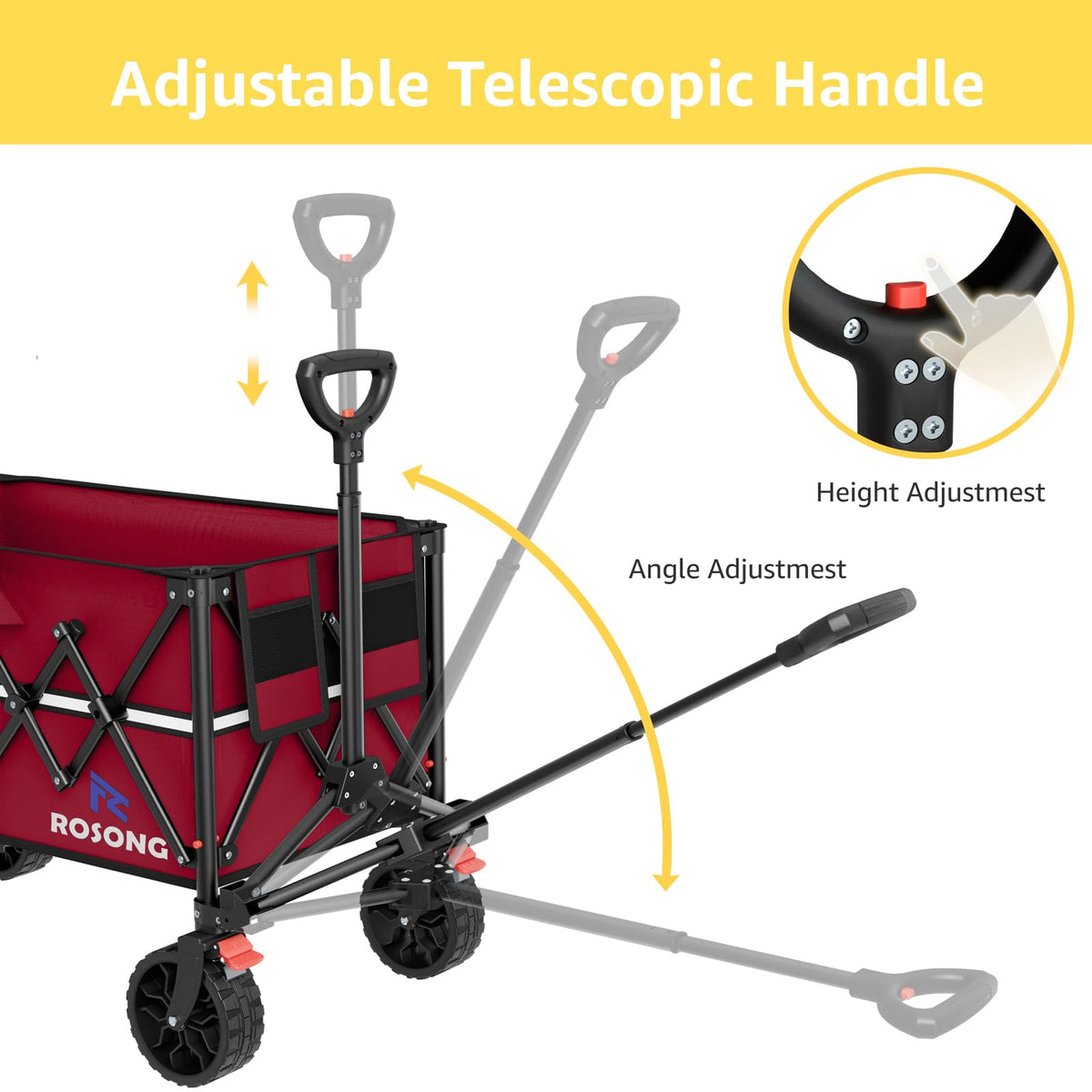 ROSONG Collapsible Wagon Cart with Wheels Foldable - Folding Utility Heavy Duty Wagons Carts for Grocery Sports Garden Shopping Camping Wheelbarrows (Pink, 120L) Father Jim Norris notebooks