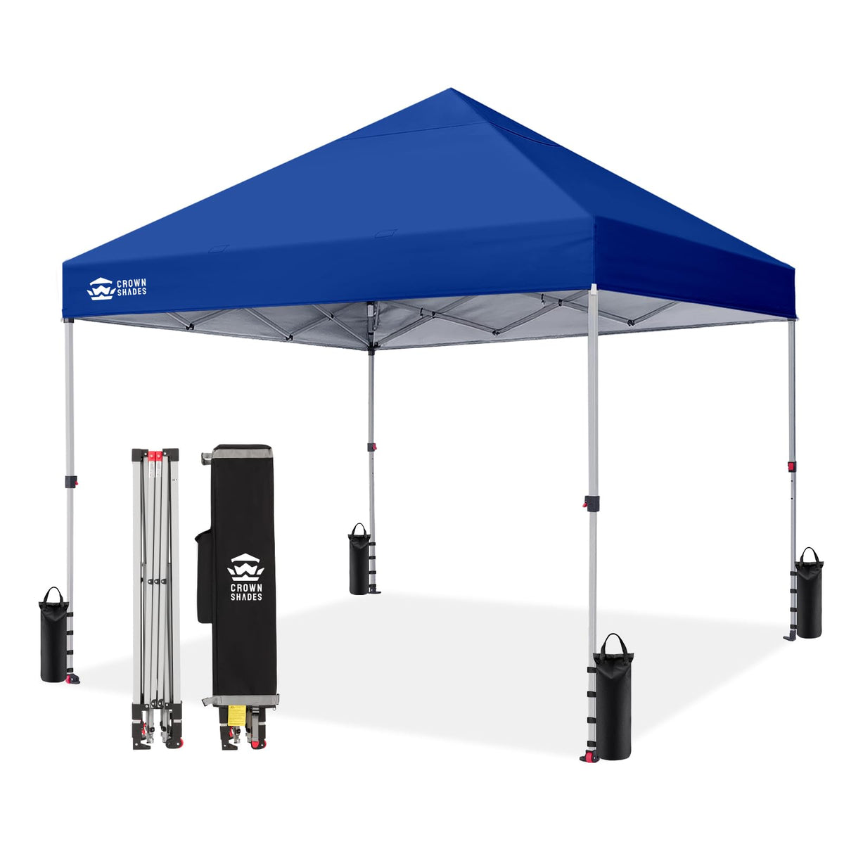 CROWN SHADES 10x10 Pop Up Canopy Tent with One Push Setup, Blue Father Jim Norris notebooks