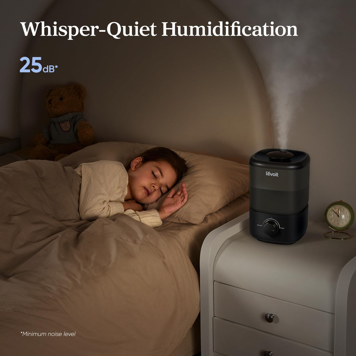 Levoit Humidifiers for Bedroom, Dishwasher Safe, Blue Light-Safe, 3.2L