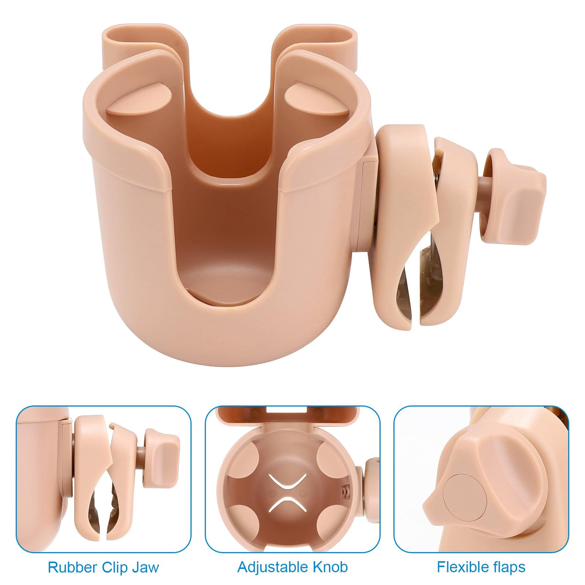 Accmor Stroller Cup Holder with Phone Holder, Bike Cup Holder, Walker Scooter Wheelchair Cup Holder Attachment, Universal Cup Holder for Uppababy Graco Strollers