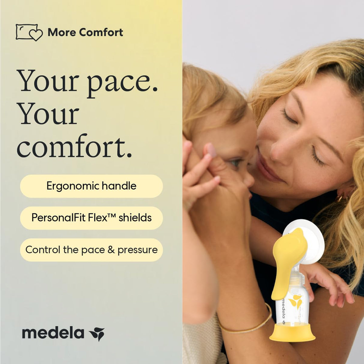 Medela Harmony Manual Breast Pump, On-the-Go, More Milk Output
