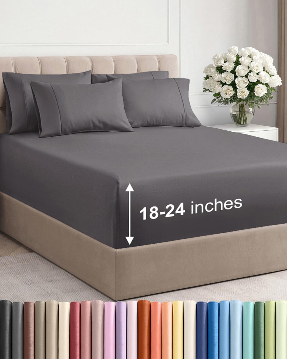 CGK Extra Deep Twin XL Sheet Set - 4pc College Dorm Room - Coral