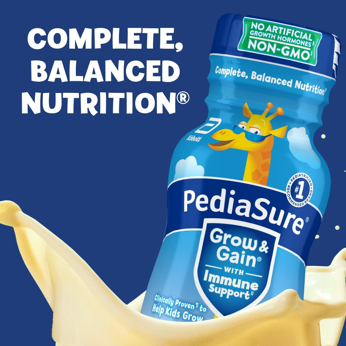PediaSure Grow & Gain Kids Nutrition Shake, 7g Protein, Chocolate, 24 Pack
