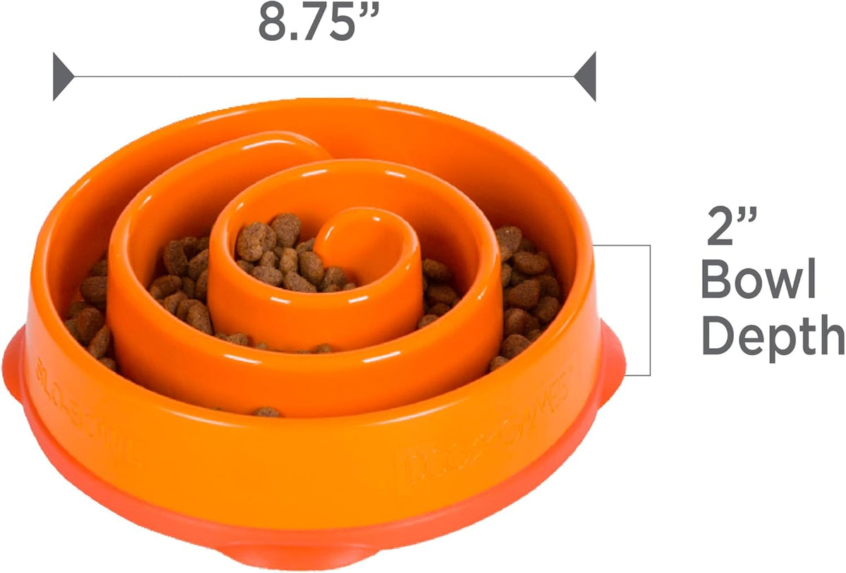 Outward Hound Fun Feeder Slo Bowl Dog Slow Feeder, Notch, Blue, 8.8"