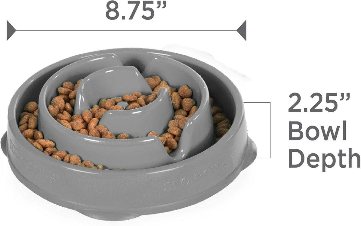 Outward Hound Fun Feeder Slo Bowl Dog Slow Feeder, Notch, Blue, 8.8"