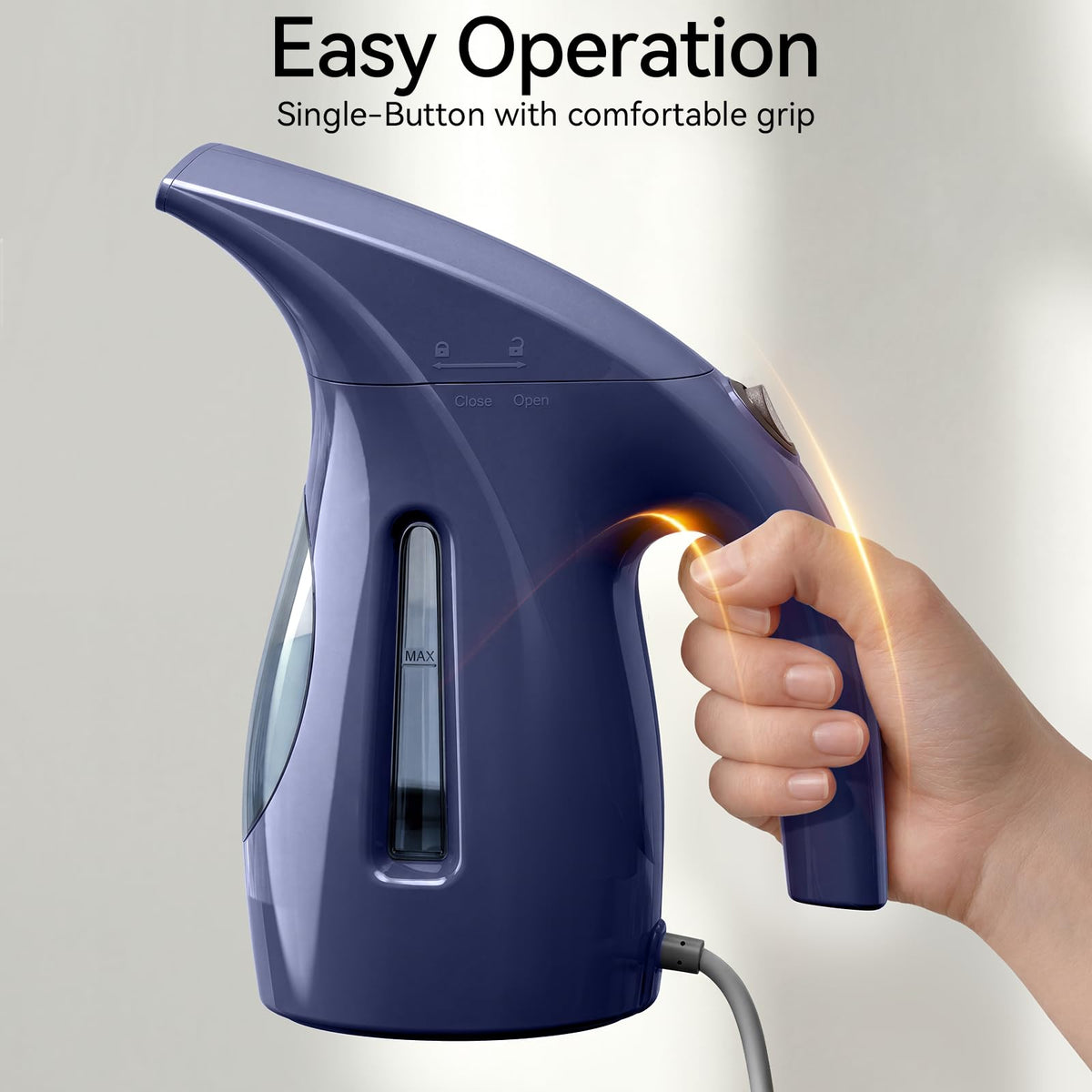 HiLIFE Steamer for Clothes, Portable Handheld Clothing Steamer, 240ml Big Capacity, 700W, Strong Power, Fabric Quick Wrinkle Remover with Brush for Home, Office(ONLY 120V)(Ink Black)
