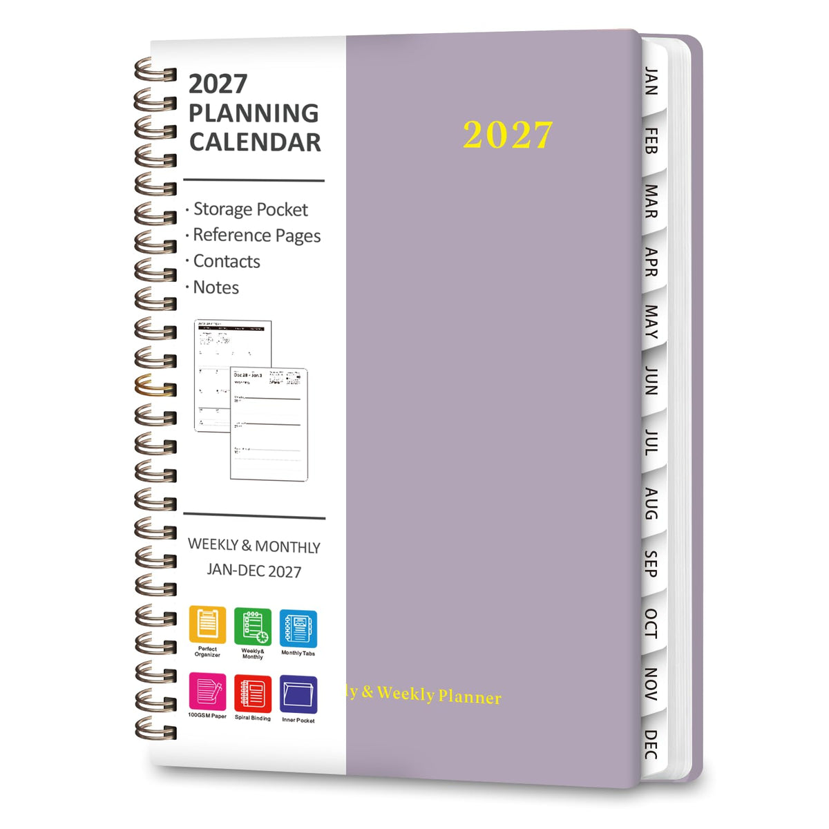 2027 Planner, Weekly and Monthly Calendar Planner Book, A5(6.3'' x 8.5'') Father Jim Norris notebooks