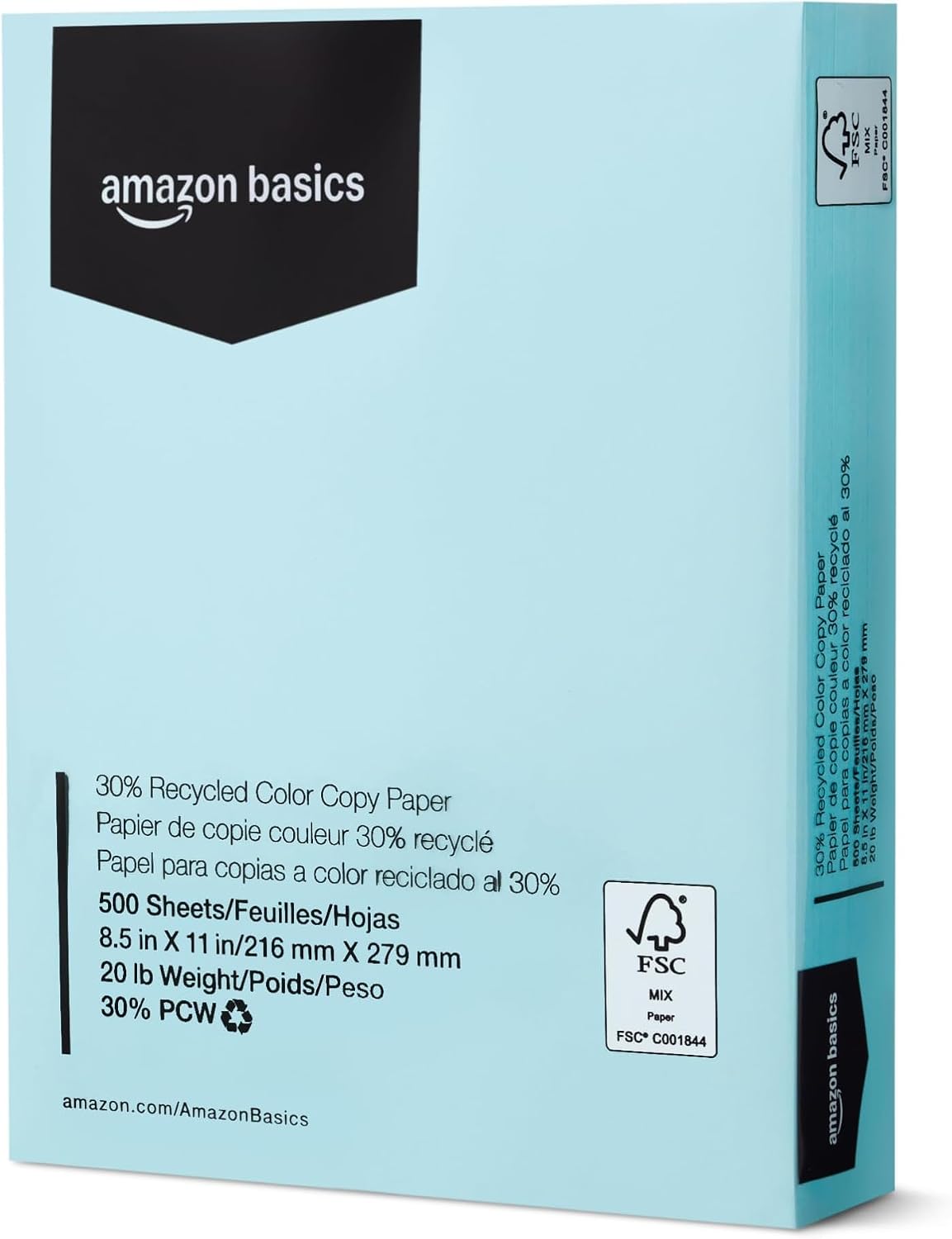 Amazon Basics 30% Recycled Color Copy Paper, 8.5" x 11", 20lb, Pastel Blue, 500 Sheets Father Jim Norris notebooks