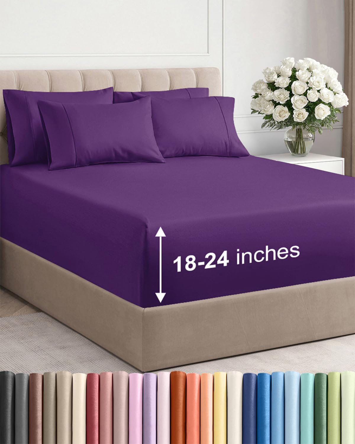 CGK Extra Deep Twin XL Sheet Set - 4pc College Dorm Room - Coral
