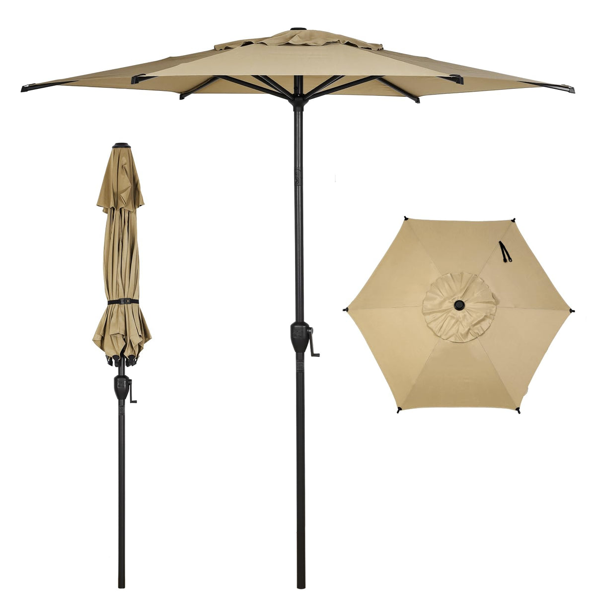 Abba Patio 7.5FT Lyon Outdoor Patio Umbrella Outdoor Table Umbrella with Push Button Tilt and Crank Market Umbrella 6 Sturdy Ribs UV Protection Waterproof for Garden Deck Backyard Pool Grey Father Jim Norris notebooks