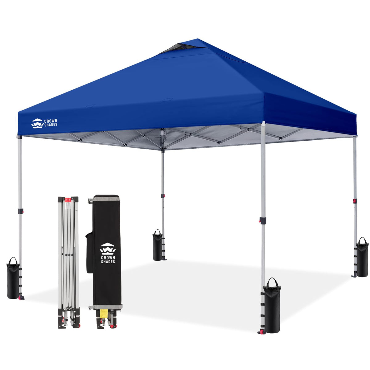 CROWN SHADES 10x10 Pop Up Canopy Tent with One Push Setup, Blue Father Jim Norris notebooks