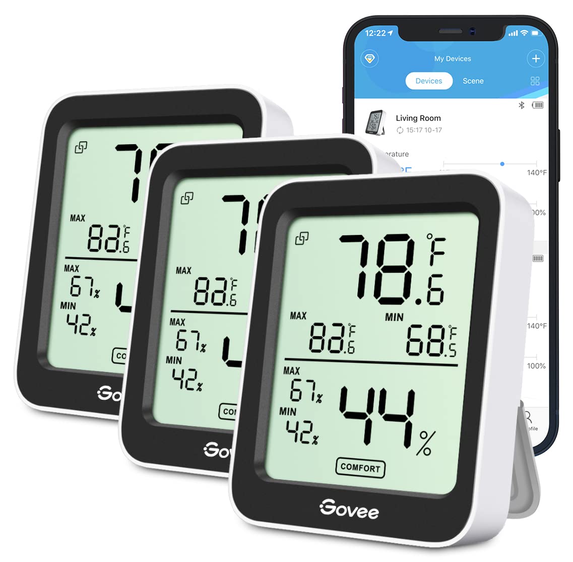 Govee Indoor Hygrometer Thermometer 2Pack H5075 with Bluetooth App Control Father Jim Norris notebooks