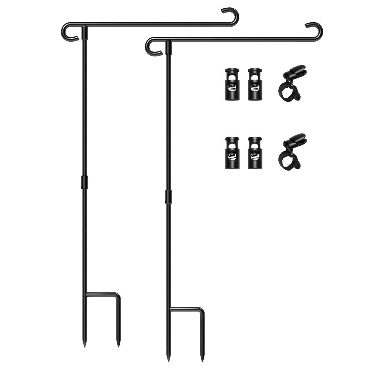 HOOSUN Garden Flag Stand,Premium Garden Flag Holder Pole Metal Powder-Coated Weather-Proof Paint with Graden Flag Clip and Spring Stoppers Without Flag Garden Decorations Father Jim Norris notebooks