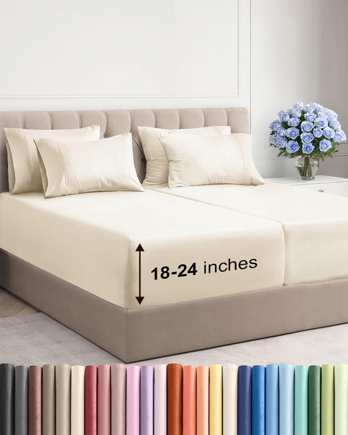 CGK Extra Deep Twin XL Sheet Set - 4pc College Dorm Room - Coral