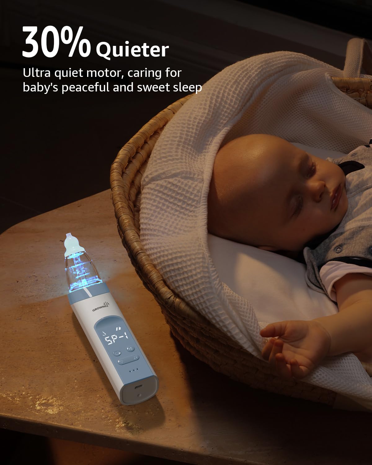 GROWNSY Baby Nasal Aspirator, Electric Nose Sucker, Powerful Suction,Grey