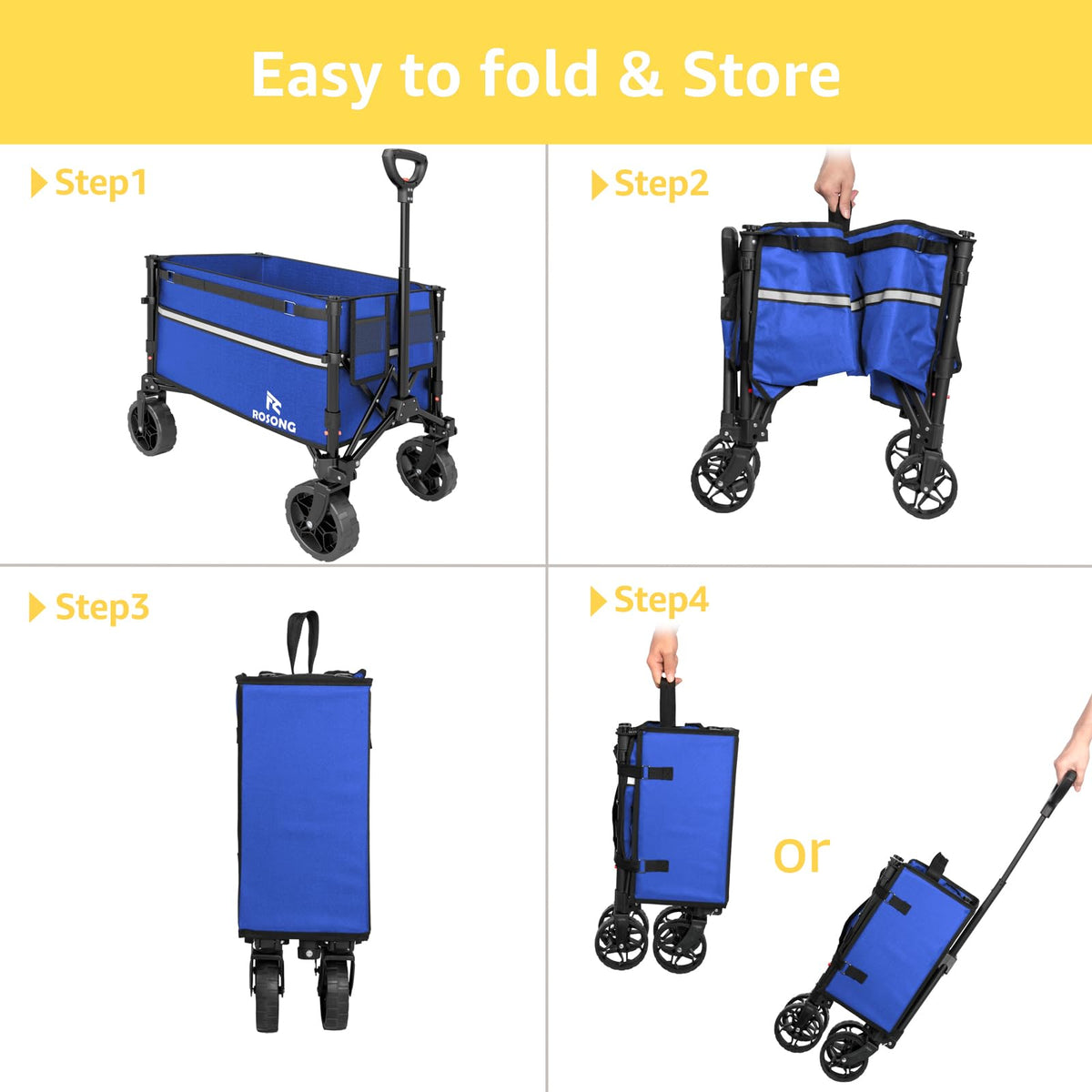 ROSONG Collapsible Wagon Cart with Wheels Foldable - Folding Utility Heavy Duty Wagons Carts for Grocery Sports Garden Shopping Camping Wheelbarrows (Pink, 120L) Father Jim Norris notebooks