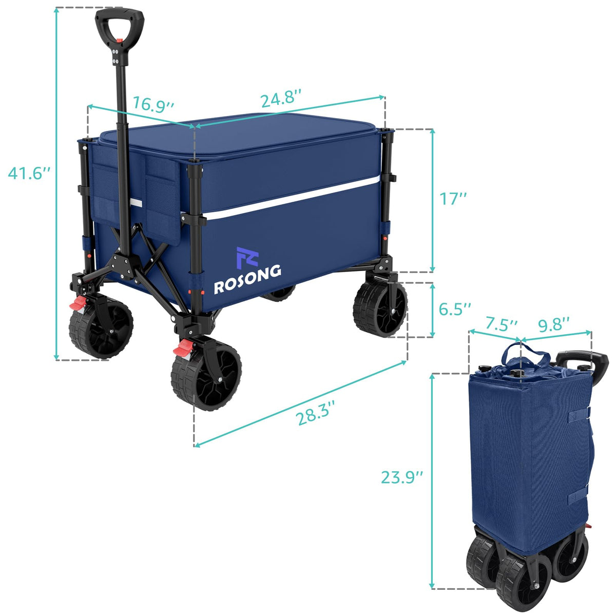 ROSONG Collapsible Wagon Cart with Wheels Foldable - Folding Utility Heavy Duty Wagons Carts for Grocery Sports Garden Shopping Camping Wheelbarrows (Pink, 120L) Father Jim Norris notebooks