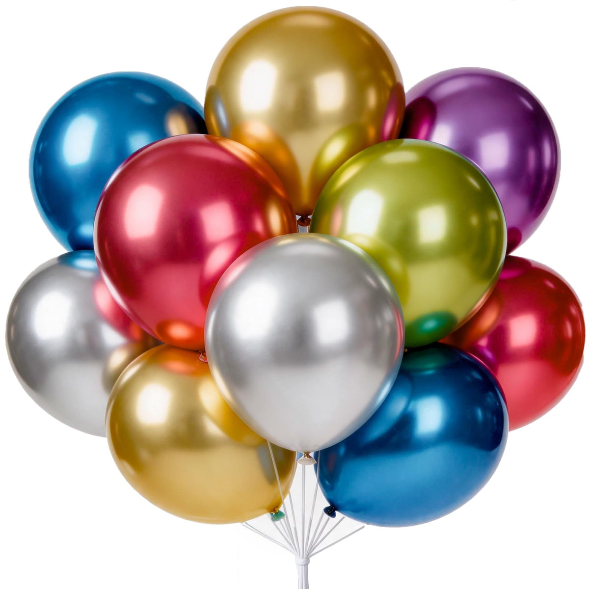 PartyWoo Assorted Colors Rainbow Balloons 50pcs Multicolor Colorful Color
