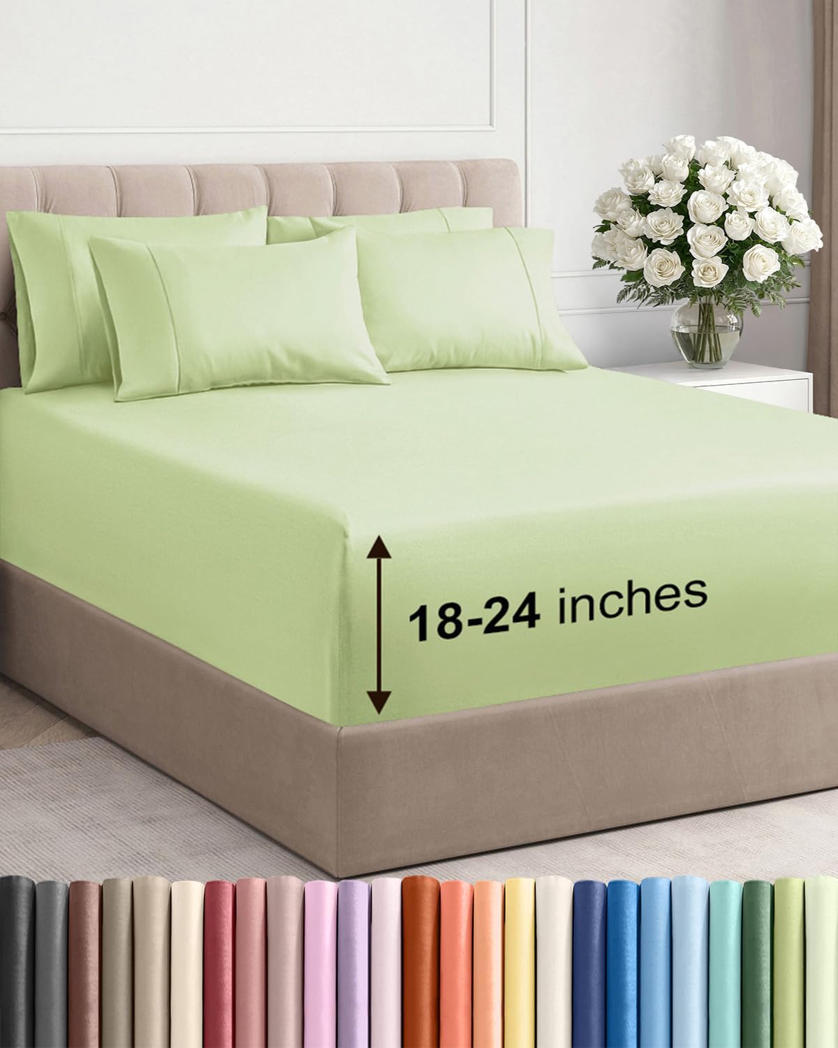 CGK Extra Deep Twin XL Sheet Set - 4pc College Dorm Room - Coral
