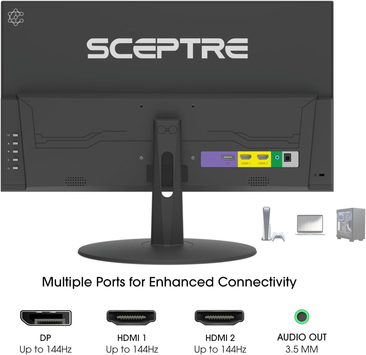 Sceptre New 22-Inch Gaming Monitor, FHD 1080p, Up to 144Hz, HDMI, DisplayPort, Built-in Speakers, Machine Black (E225W-FW144 Series, 2026) Father Jim Norris notebooks