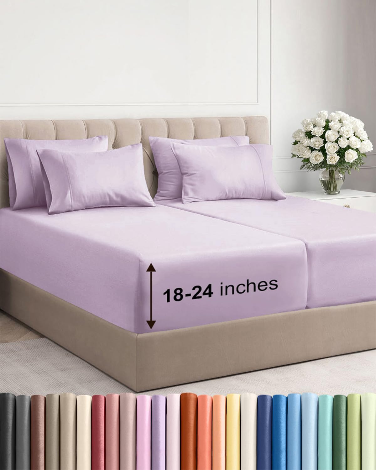 CGK Extra Deep Twin XL Sheet Set - 4pc College Dorm Room - Coral