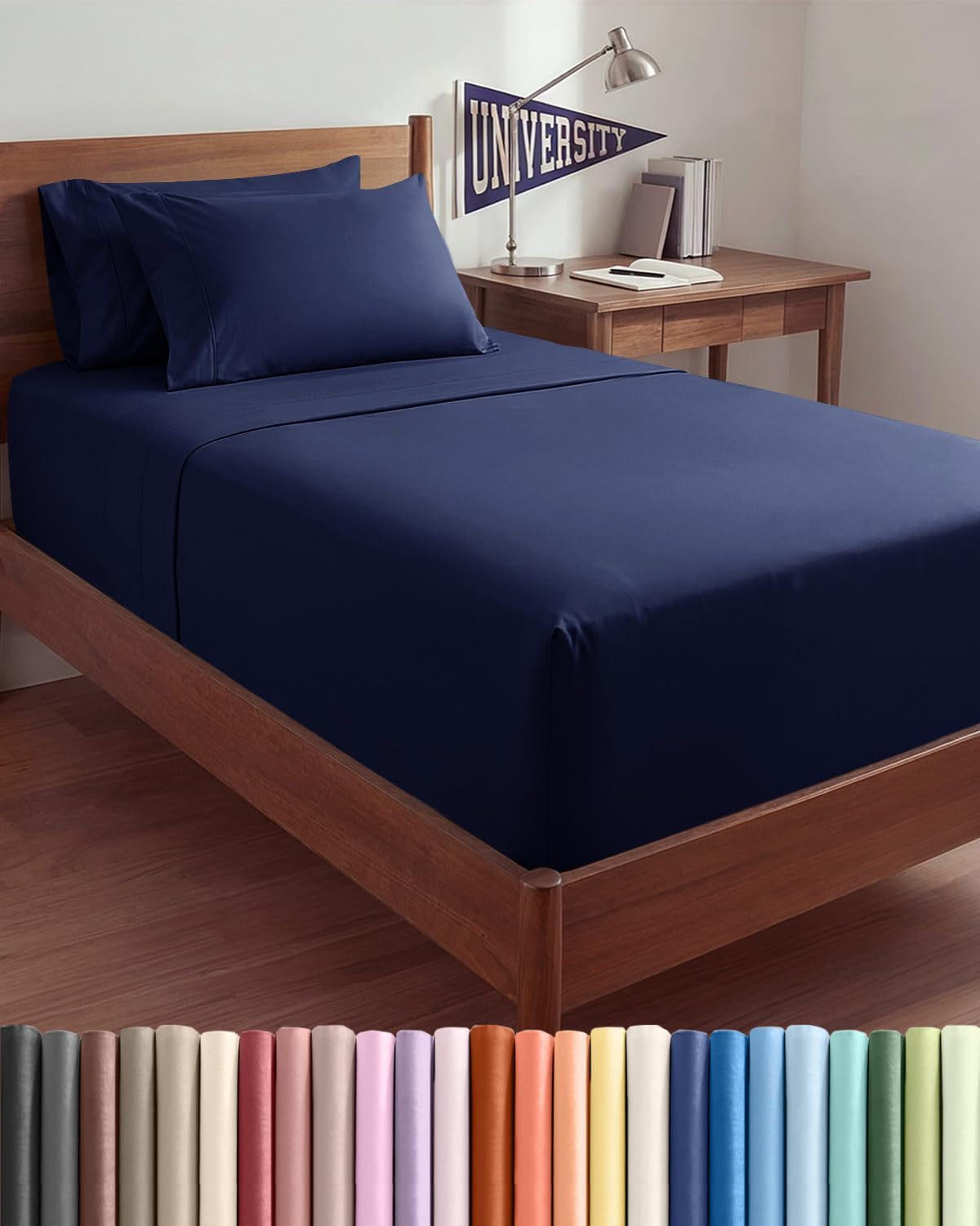 CGK Extra Deep Twin XL Sheet Set - 4pc College Dorm Room - Coral