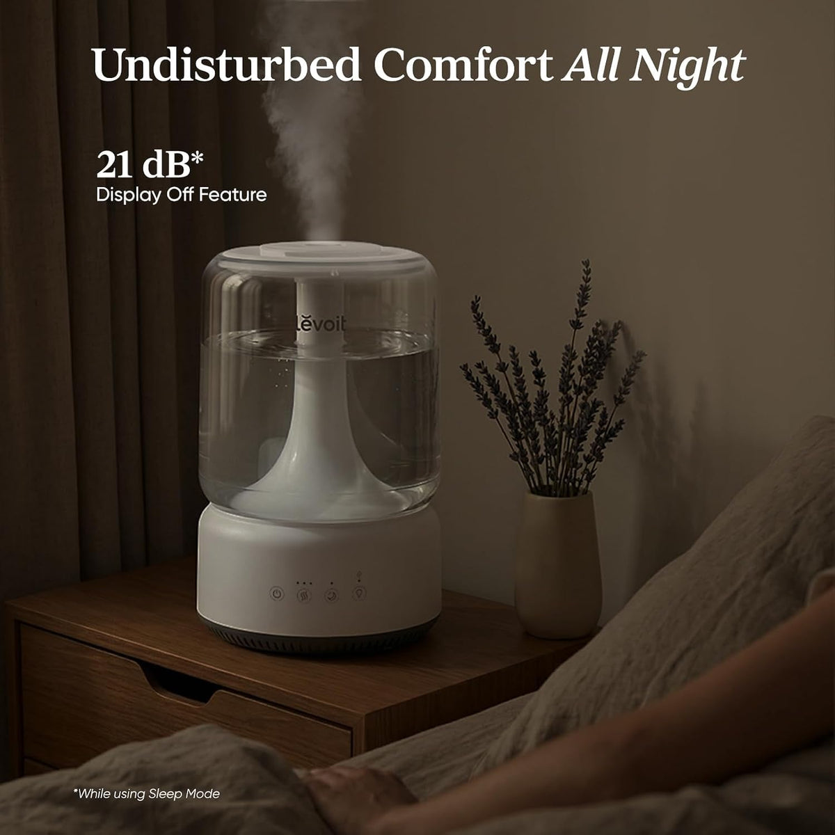 Levoit Humidifiers for Bedroom, Dishwasher Safe, Blue Light-Safe, 3.2L