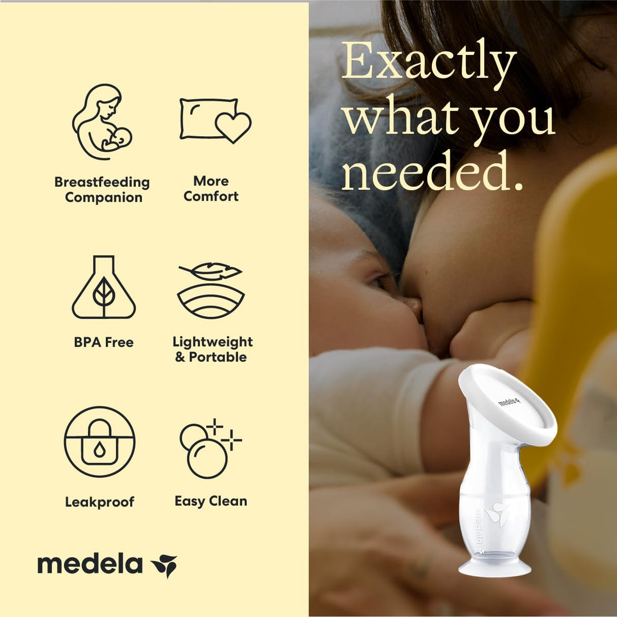 Medela Harmony Manual Breast Pump, On-the-Go, More Milk Output