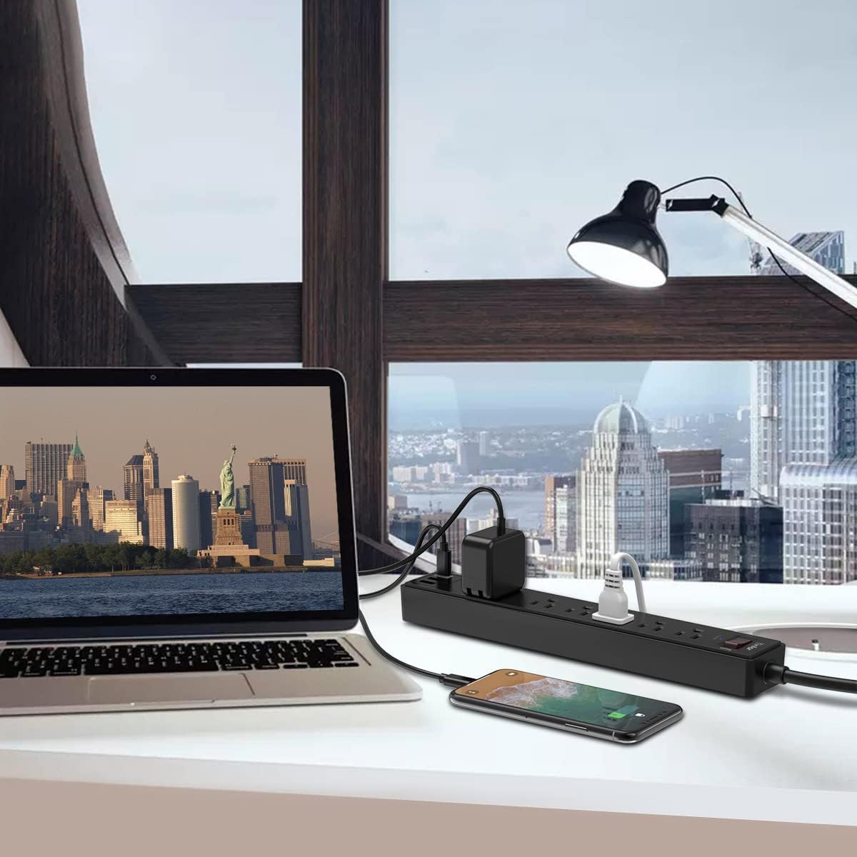 Yintar 6Ft Surge Protector Power Strip with 6 Outlets & 3 USB Ports, Black Father Jim Norris notebooks