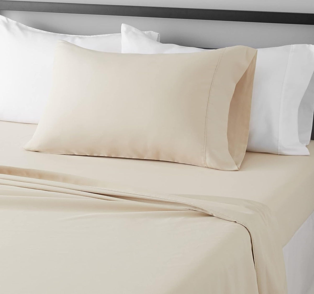 Amazon Basics Lightweight Super Soft Breathable Wrinkle-Resistant Microfiber 4-Piece Bed Sheet Set