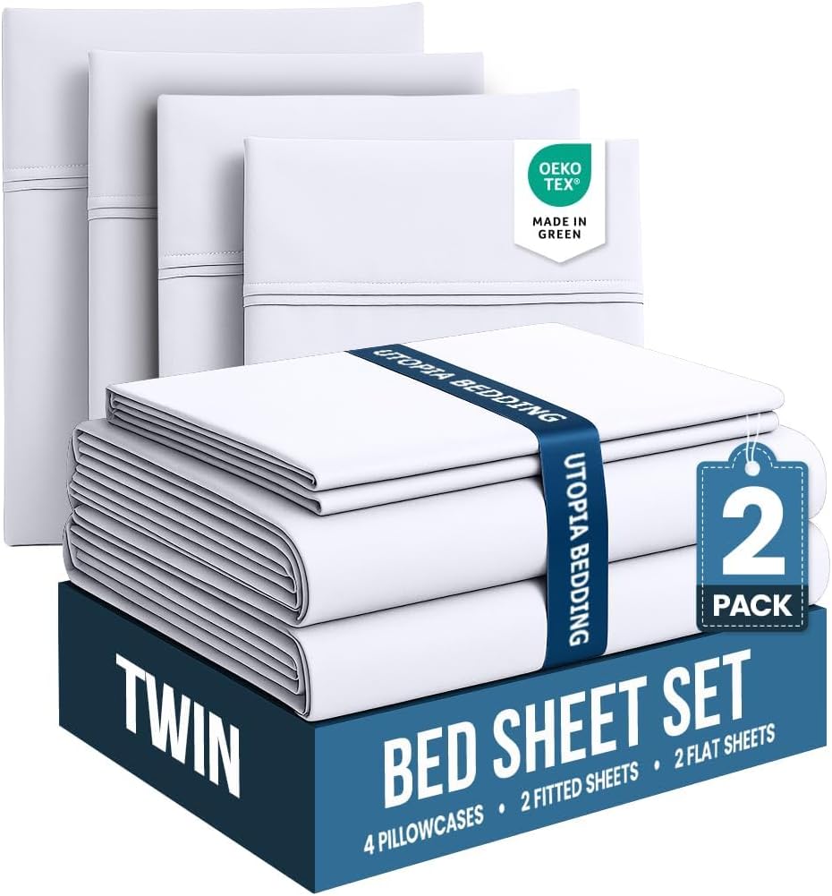 Queen Sheets Set, 4 Pieces 16" Deep Pocket Hotel Luxury Bed Sheets, Grey
