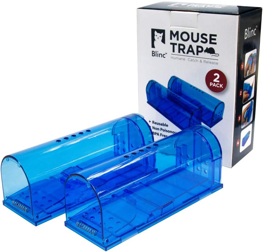 Humane Mouse Trap Reusable! [2-Pack] - Catch and Release No-Kill Rodent Traps for Indoors & Outdoors - Safe for Children & Pets - Reusable Mouse Catcher for Kitchen, Pantry & Garage Blinc (Blue) Father Jim Norris notebooks