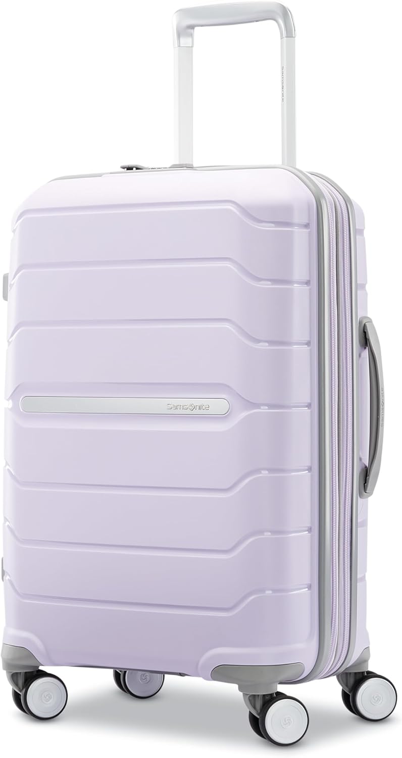 Samsonite Freeform Medium Luggage with Dual 360° Spinner Wheels - Checked Suitcase - TSA Lock, Airline-Approved - Lightweight Durable Polypropylene Expandable Hardshell - Amethyst Purple
