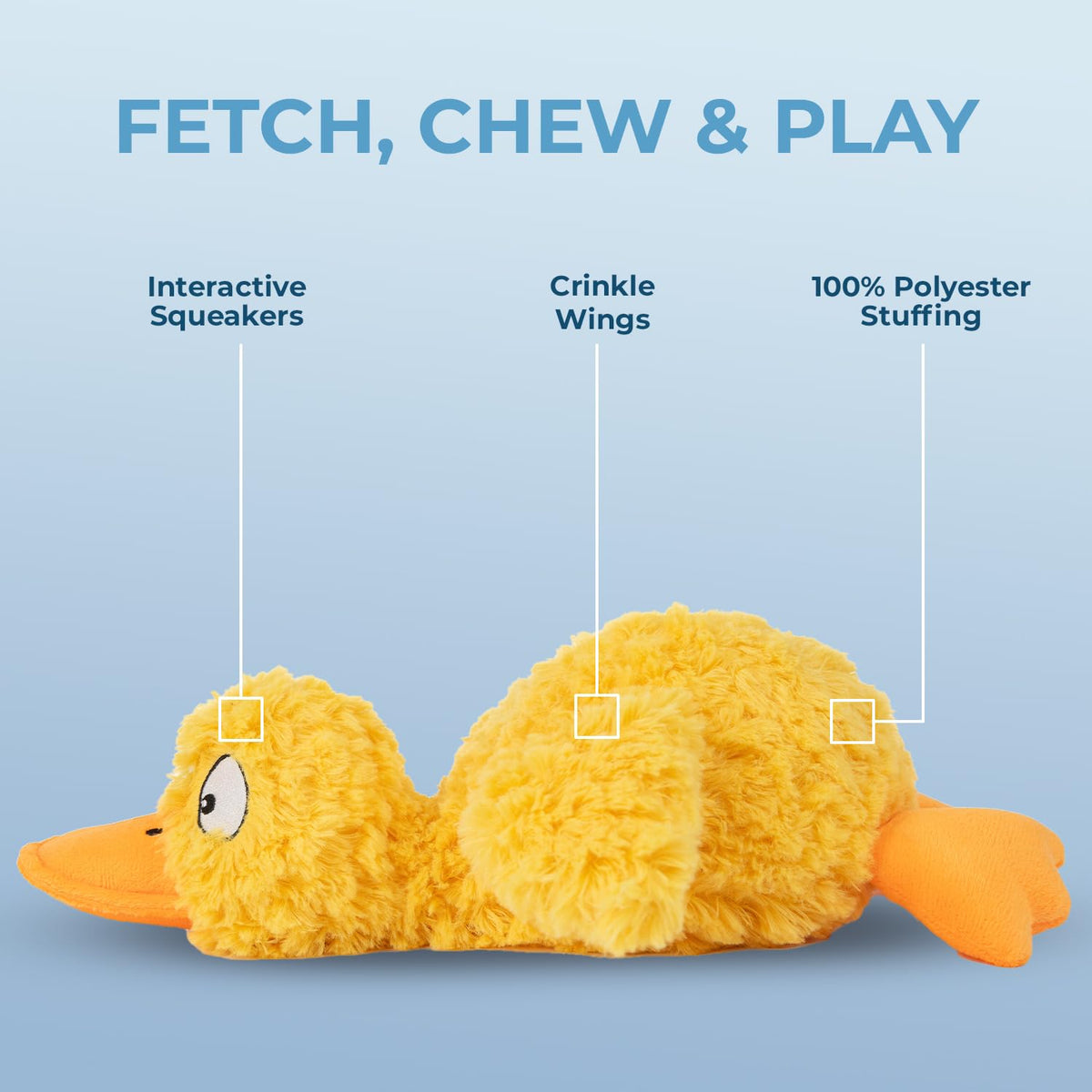Best Pet Supplies Interactive Squeaky Dog Toy - Crinkle Duck, Blue Father Jim Norris notebooks