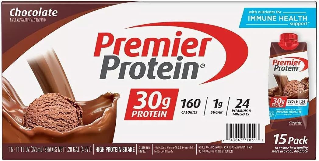 Premier Protein 30g High Protein Shake, Chocolate, 12 Pack