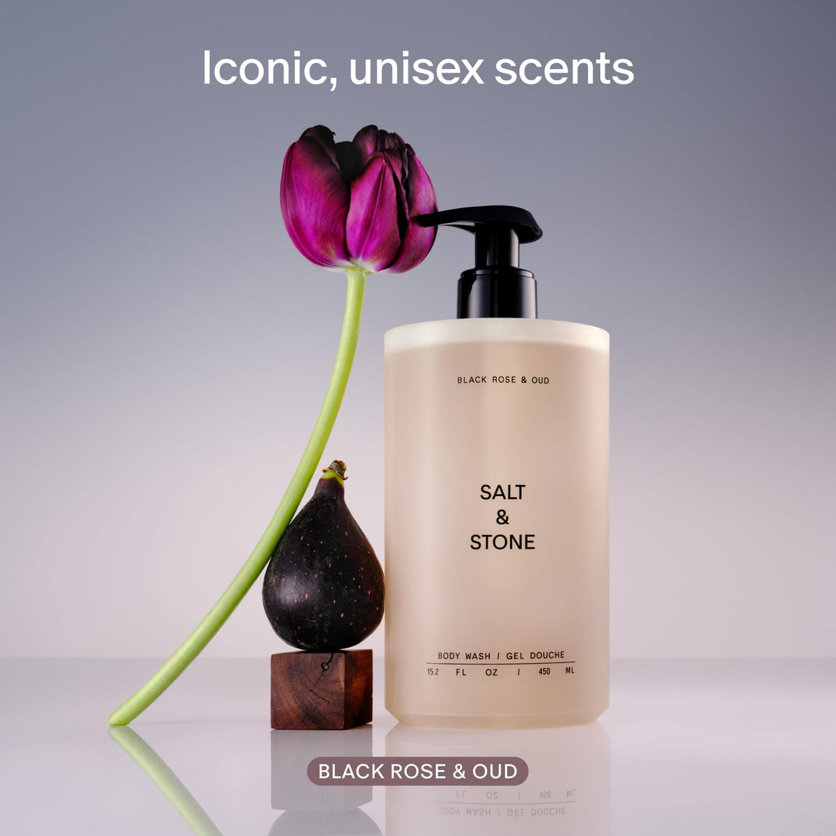 Salt & Stone Body Wash for Women & Men, Bergamot & Hinoki 15.2 fl oz