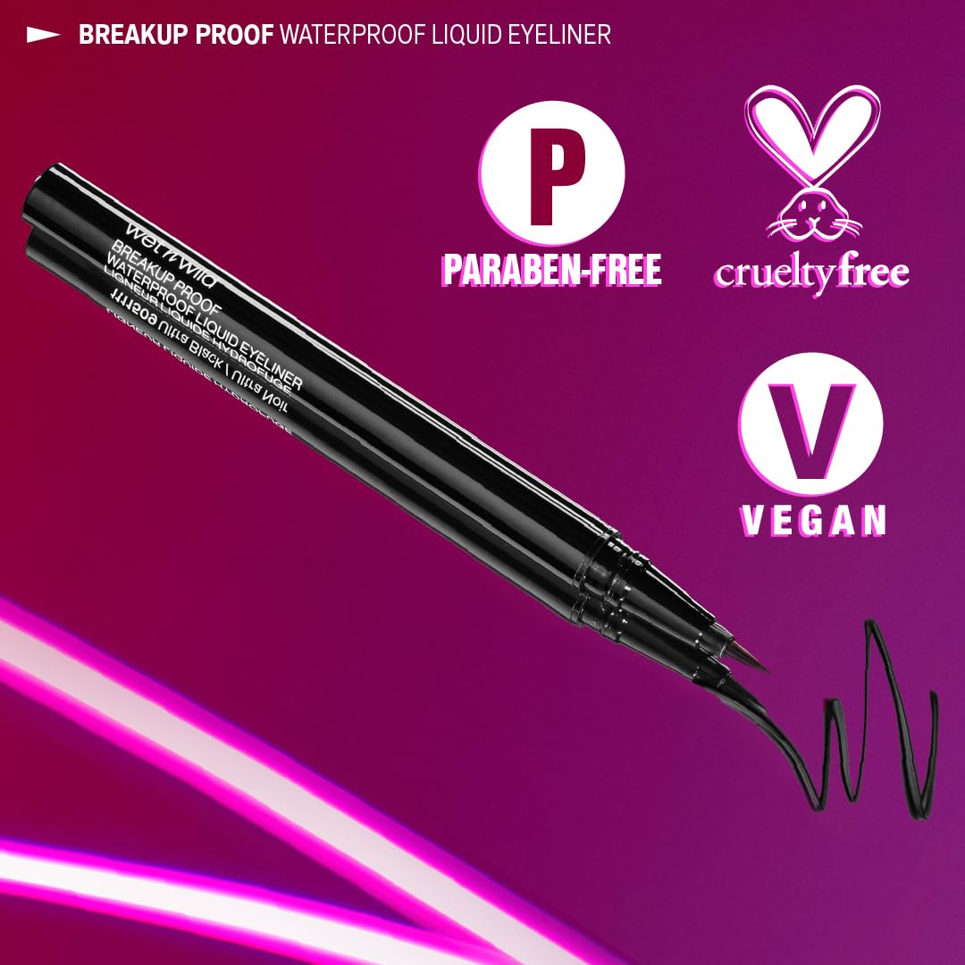Liquid Eyeliner - Ultra-Fine Brush, Waterproof, Long-Lasting - Cruelty-Free & Vegan - Ultra Black