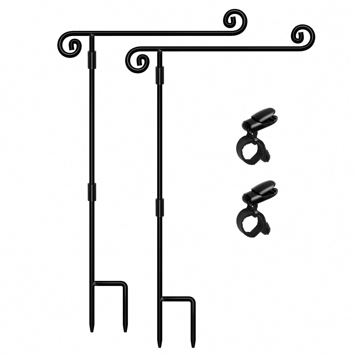 HOOSUN Garden Flag Stand,Premium Garden Flag Holder Pole Metal Powder-Coated Weather-Proof Paint with Graden Flag Clip and Spring Stoppers Without Flag Garden Decorations Father Jim Norris notebooks