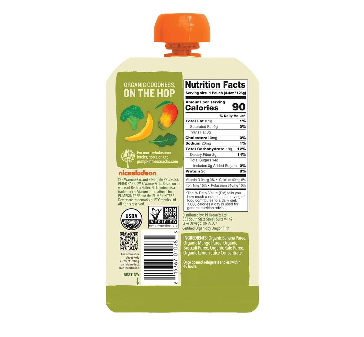 Pumpkin Tree Peter Rabbit Organics Strawberry and Banana Pure Fruit Snack, 4 Ounce (Pack of 10)