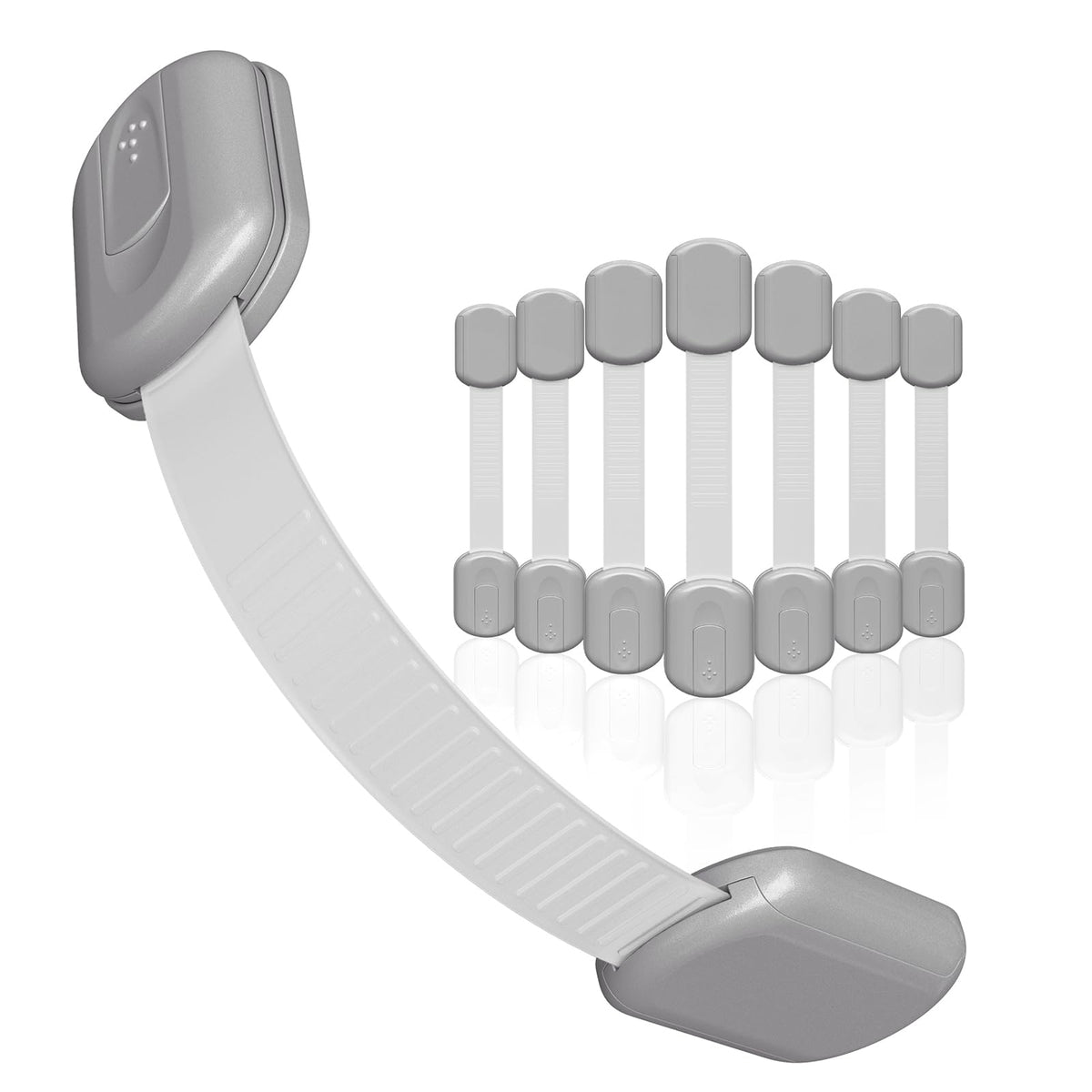 SKYLA HOMES Cabinet Strap Locks for Baby Proofing, 8 Pack, White