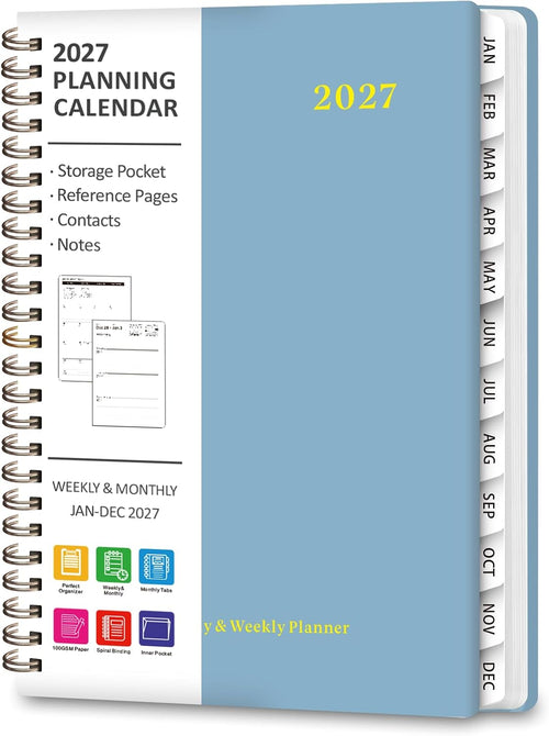 2027 Planner, Weekly and Monthly Calendar Planner Book, A5(6.3'' x 8.5'') Father Jim Norris notebooks