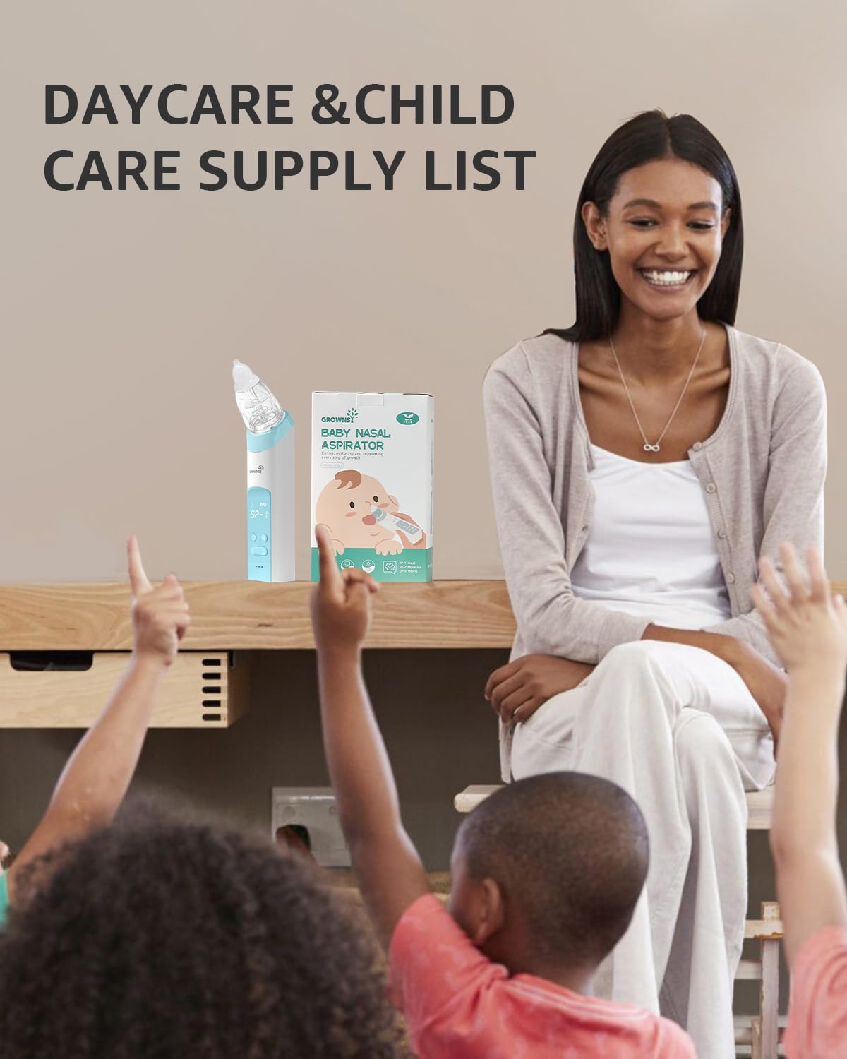 GROWNSY Baby Nasal Aspirator, Electric Nose Sucker, Powerful Suction,Grey
